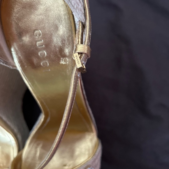 Gucci Rhinestone Ankle Strap Wedge Espadrilles. - Picture 11 of 11